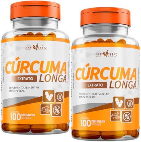 Curcuma Extrato Curcumina 100% Pura - 100 cápsulas 500mg (95% Cur...