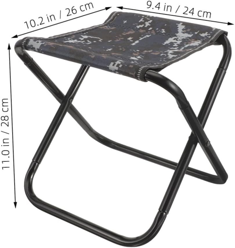 Toddmomy Portable Folding Camp Stool Large Camo Outdoor Garden Chair Lightweight Collapsible Fishing Stool for Hiking Camping and Gardening