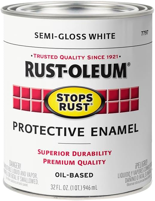 Rust-Oleum Stops Rust Brush On Paint, Quart (2pk) White