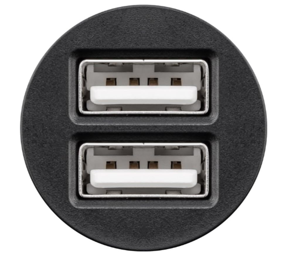 Goobay 58912 Podwójna ładowarka samochodowa USB, 3,1 A, czarna, średnica 25,2 mm, długość 44,4 mm