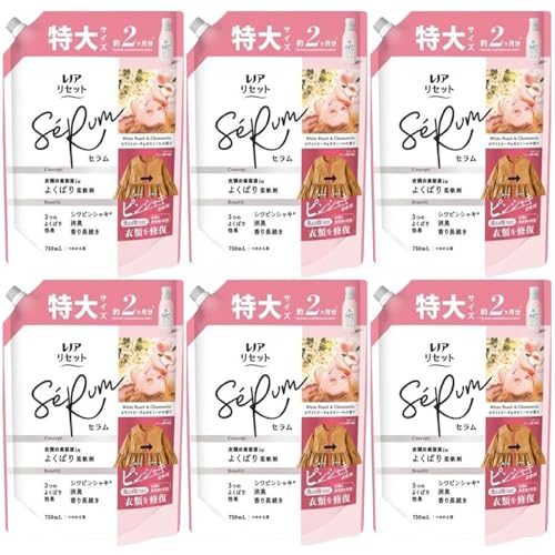 【まとめ買い】 レノア リセットセラム ホワイトピーチ&カモミールの香り つめかえ用 特大サイズ × 6セット