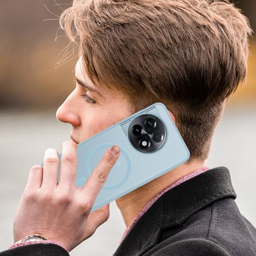 Image of amazon basics Luxury Paper Thin Case Cover for OnePlus 11R 5G | Matte Finish | Compatible with magsafe | (Blue, OnePlus 11R 5G)