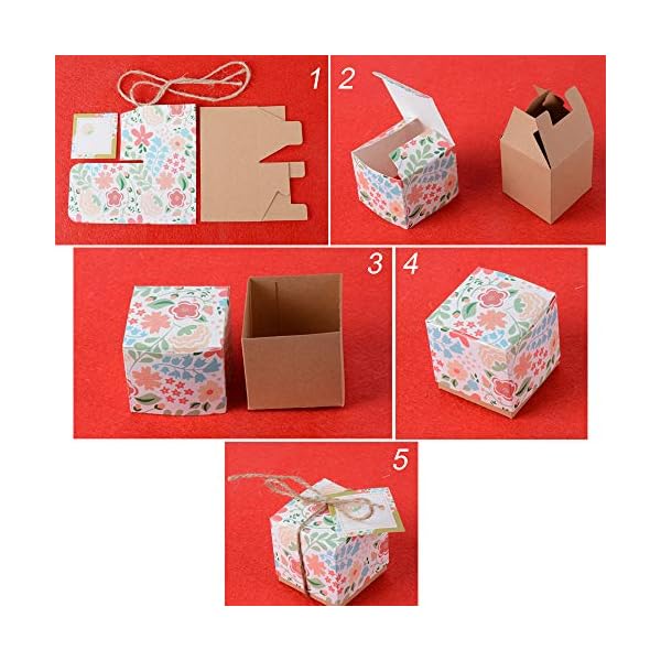 BUONDAC 50pcs Cajas Cajitas Papel de Caramelos Bombones Dulces Galletas Regalos Recuerdos Detalles para Invitados de… - Imagen 4