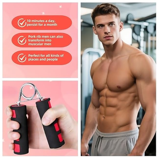 Grip Strengthener Set - 2 Soft Foam Hand Exercisers for Arthritis Relief, Carpal Tunnel & Strength Training | Portable Hand Grip for Men/Women, Home/Office/Travel | Rehab, Tendonitis, Stress Relief