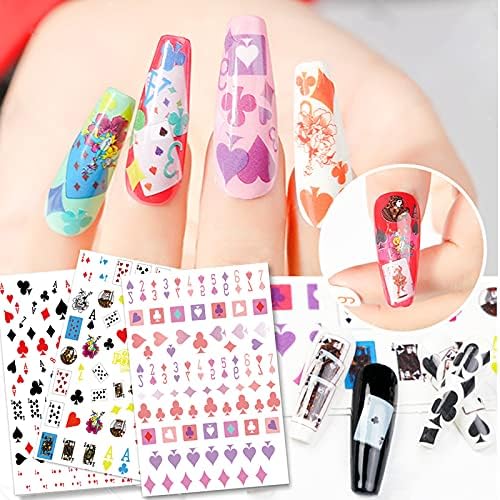 Nail Art Stickers - Playing Card Pattern for DIY Design