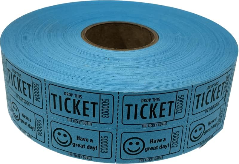 The Ticket Gurus Double Smile Raffle tickets-2000/roll (Blue)