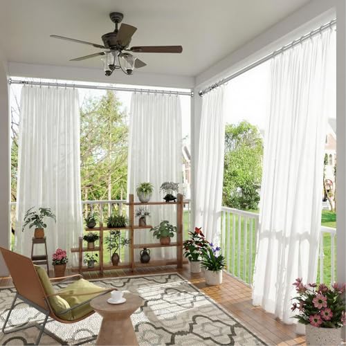 Image of Long Tension Rod 41-103inch Silver Tension Curtain Rods no Drilling | 1.26 inch Diameter Outdoor Curtain Rod for Patio,Windows,Anywhere Heavy Duty Spring Rods Adjustable