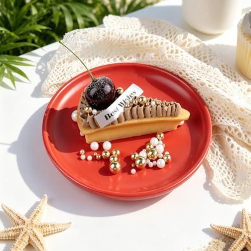 Gold White Pearl Sprinkles, 4.6 oz Edible Pearls for Cake Decorating, 6 Sizes Cake Sprinkles for Baking Cupcake Cookies Ice Cream Dessert - 4