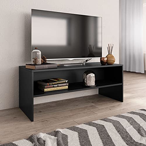 Mimdixy Mueble bajo para TV, color negro, 100 x 40 x 40 cm, material de madera, para salón y dormitorio, fácil de montar
