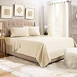 Clara Clark California King 1800 Thread Count Egyptian Sheet Set in Ivory Cream