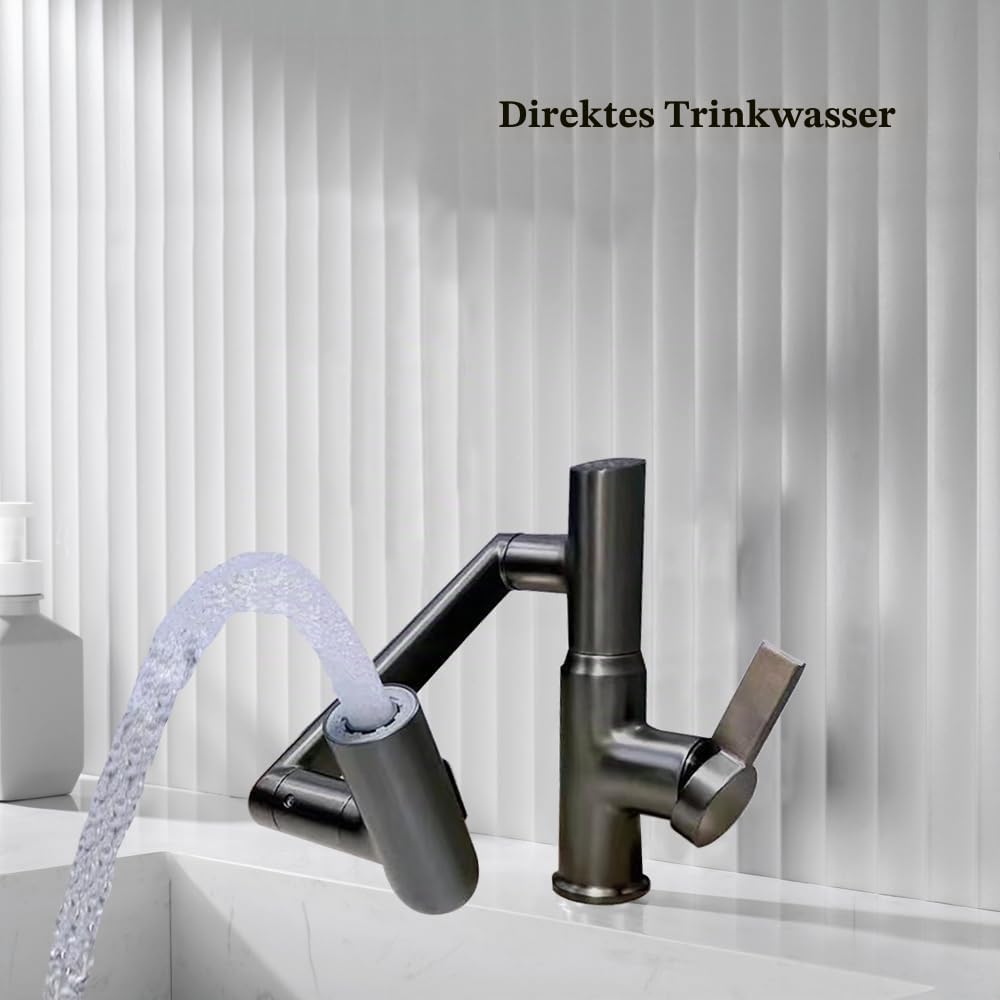 Smart Temperatur Badezimmer Wasserhahn, Einhand-Badezimmerarmatur, Waschbeckenarmatur, Küchenarmaturen (mattgrau)