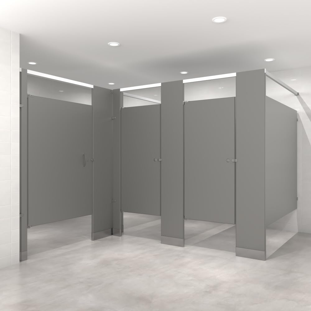 Hadrian Bathroom Partition - Powder Coated - Overhead Braced - Alcove (Left Hand Corner-3)
