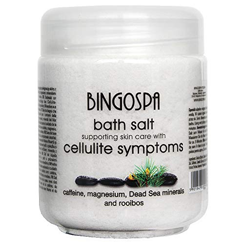 BINGOSPA Sale da bagno contro cellulite, smagliature, tensione muscolare con minerali del Mar Morto, Rooibos e magnesio - 550g