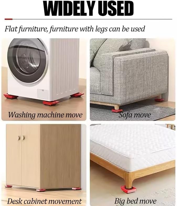 Image of Furniture Lifter Mover Tool Set Heavy Duty Furniture Lifter Mover Tool Set, Furniture Moving Roller Wheel Set for Washing Machines, Fridge,Sofa (5-piece Set)