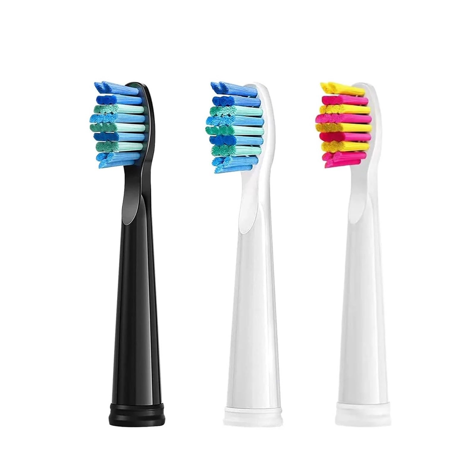 Cabezales de repuesto de 3/4/8/12/16 piezas, compatibles con Seago Fairywill cepillo de dientes eléctrico, cepillo de cerdas de repuesto (12 unidades, negro)