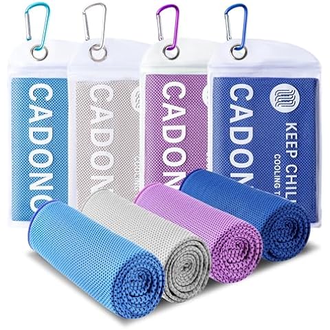 4 Pack Cooling Towel (40"x12"), Soft Breathable Chilly Towel, Ice Towel, Microfiber Towel for Yoga, Sport, Running, Workout,Gym, Camping, Fitness, Workout & More Activities(Multicolor) Cover