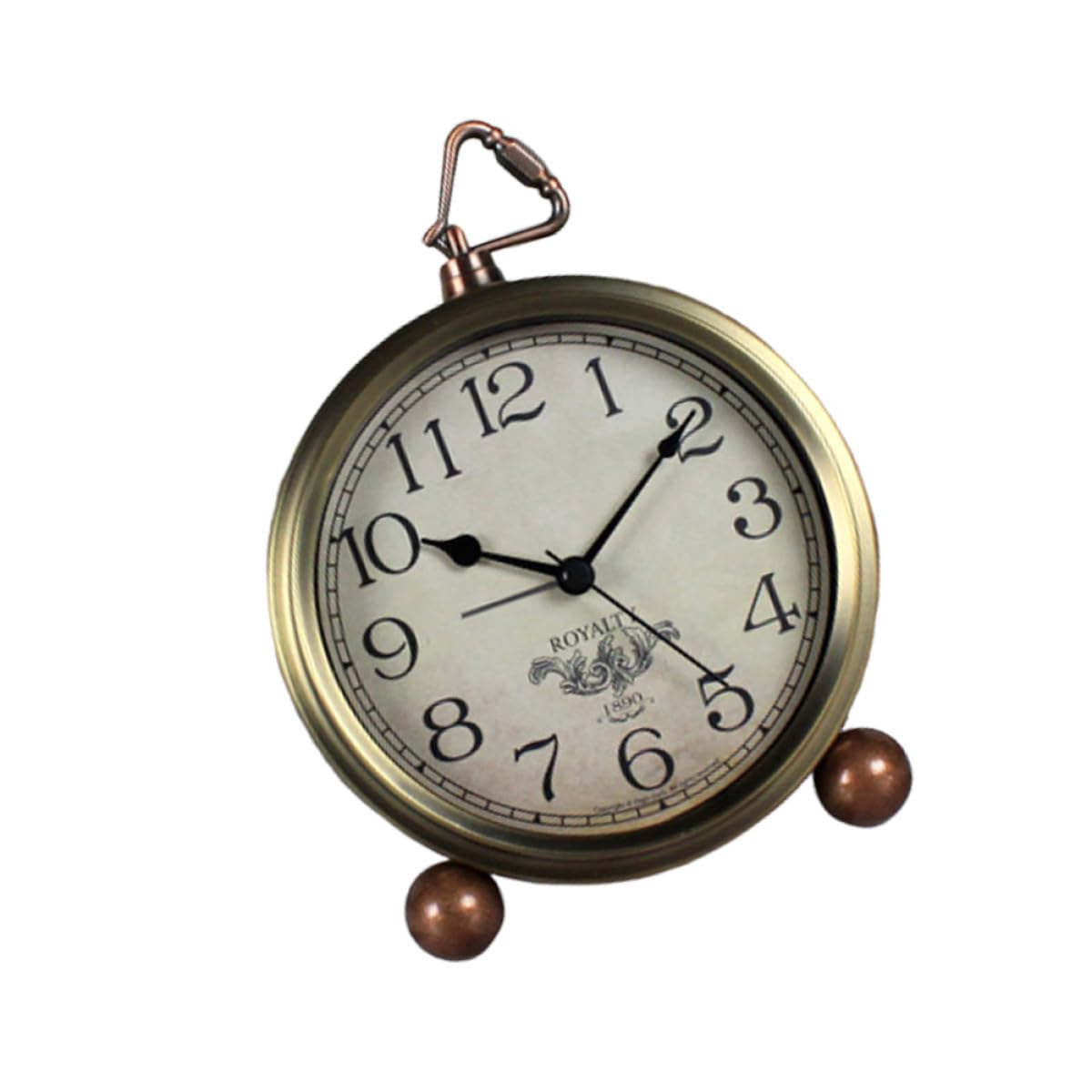 TOYANDONA Vintage Geräuschloser Tischwecker Wecker im Amerikanischen Stil aus Metall und Glas Batterie Stilvolle Retro Uhr für Büro und Zuhause