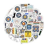 BulbaCraft 100Pcs Archery Stickers for Water Bottle and Laptop - Archery Party Supplies & Decorations, Waterproof Vinyl Decals, Sport and Target Stickers, Gifts for Women & Men