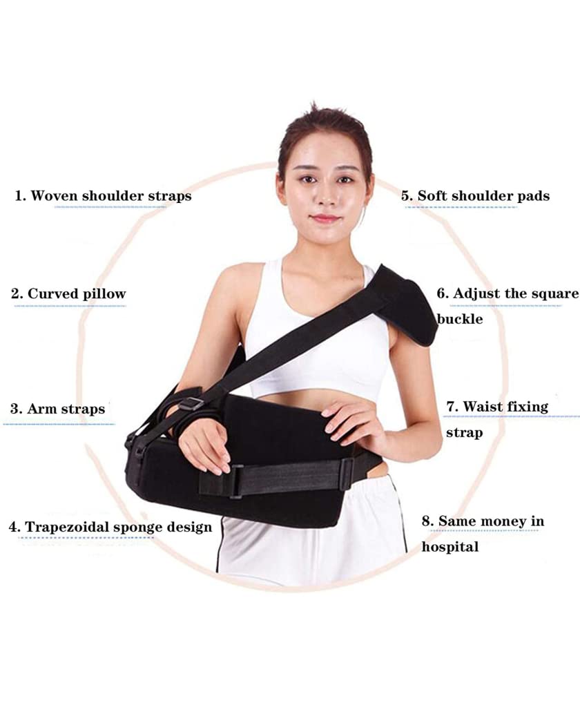 Almohada trapezoidal de abducción de hombro para adultos, soporte de fijación de fractura, soporte de contractura de codo, cabestrillo de brazo para lesión de ligamento, izquierda (izquierda