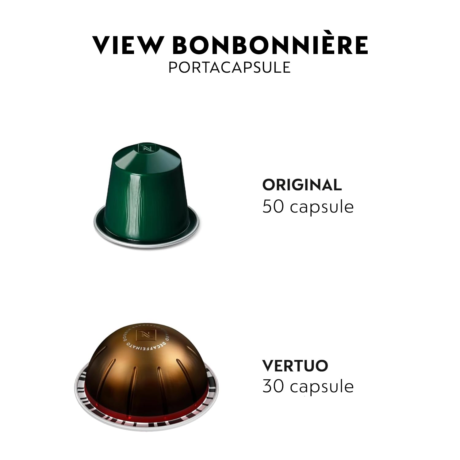 Nespresso Bonbonnière, Porta capsule, può contenere fino a 50 capsule, colore Trasparente
