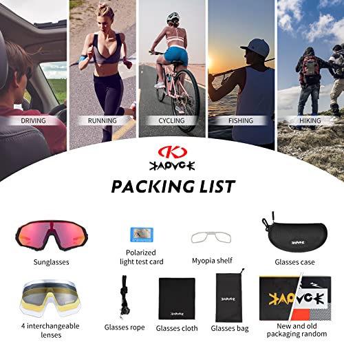KAPVOE Lunette de Cyclisme Polarisées Homme Femme Tr90 avec 5 Verres Interchangeable Cyclisme Lunette VTT Protection UV400 Lunette de Soleil Pour Vélo Pêche Course Conduite - Image 6