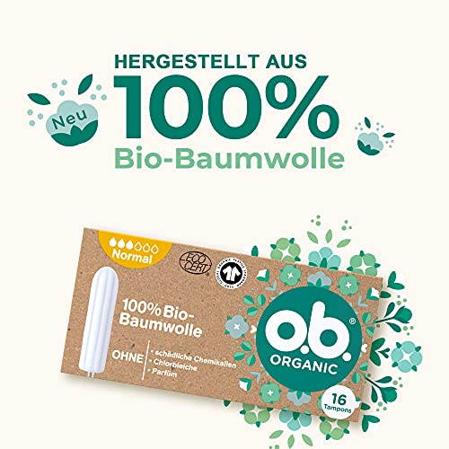 o.b. Tampon Organic Normal, van 100% biologisch katoen, voor middelgrote tot sterkere dagen, voor natuurlijke… - Image 4
