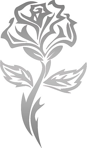 Miniatura 20 de Arte de flores de rosas tribales 1 (plata metálica) (juego de 2) calcomanías de vinilo impermeables de alta calidad para teléfono portátil, Plateado