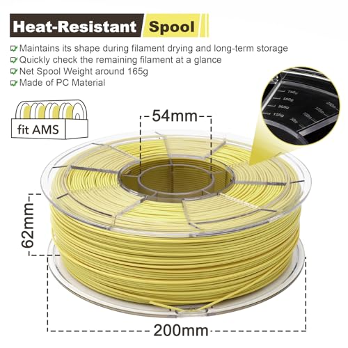 Image of YXPOLYER ASA Filament 1.75mm Lemon Yellow 3D Printer Filament for Summer | 1KG, UV & Weather-Resistant 3D Printer Filament, for Outdoor Functional Parts for Camping, Hiking, AMS-Compatible