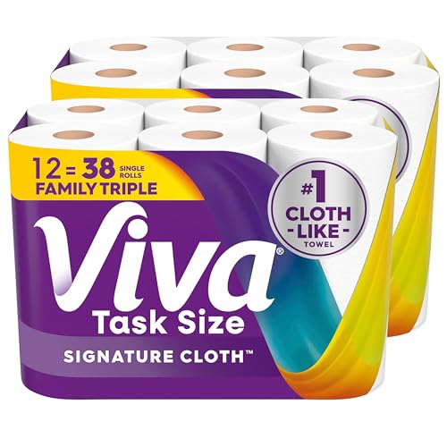 Viva Signature Cloth Paper Towels, 12 Family Triple Rolls, 141 Sheets per Roll (Packaging May Vary)
