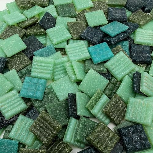 500g Quartz Mosaic Tiles, 2CM Multi Color Mosaic Pieces Stones for DIY Making Craft Hobby Arts Home Wall Decoration (Mix Green) - Image 4