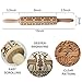 color mogu Christmas Wooden Rolling Pins Engraved Embossing Rolling Pin with Christmas Symbols for Baking Embossed Cookies