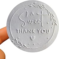 Vista 1 de 100x A Sweet Thank You Embossed Stickers Wedding Sticker Wedding Snack Bag Sweets Desserts Favors Stickers Embossed Labels Thank You Gift Tags Party