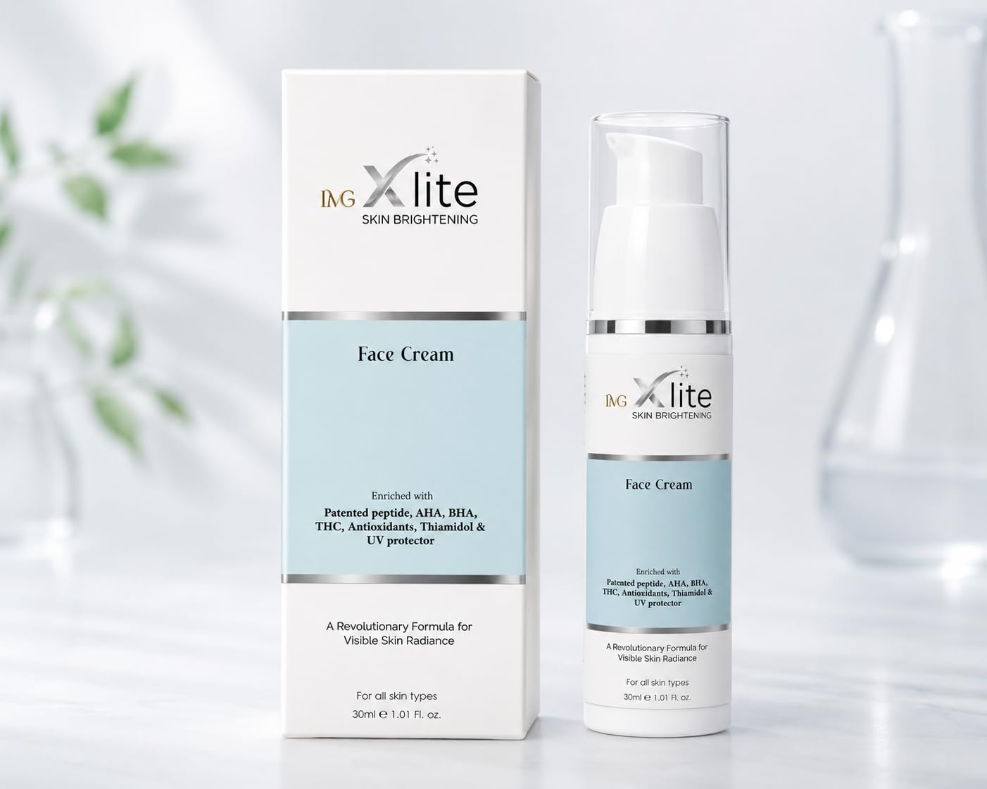 IMG X Lite Skin Brightening Face Cream 30ml | With Peptides, AHA