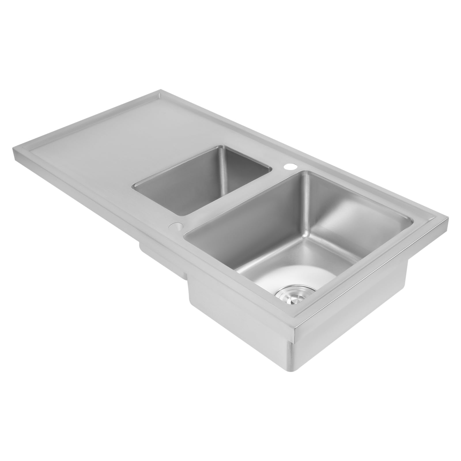 spülbecken küche mit Arbeitsplatz, küchenspüle,spüle, Arbeitsplatte Edelstahl-Küchenspüle Einschalen-Spüle Unterbau Edelstahlspüle,einbauspüle (Silver 100 x 50 cm)