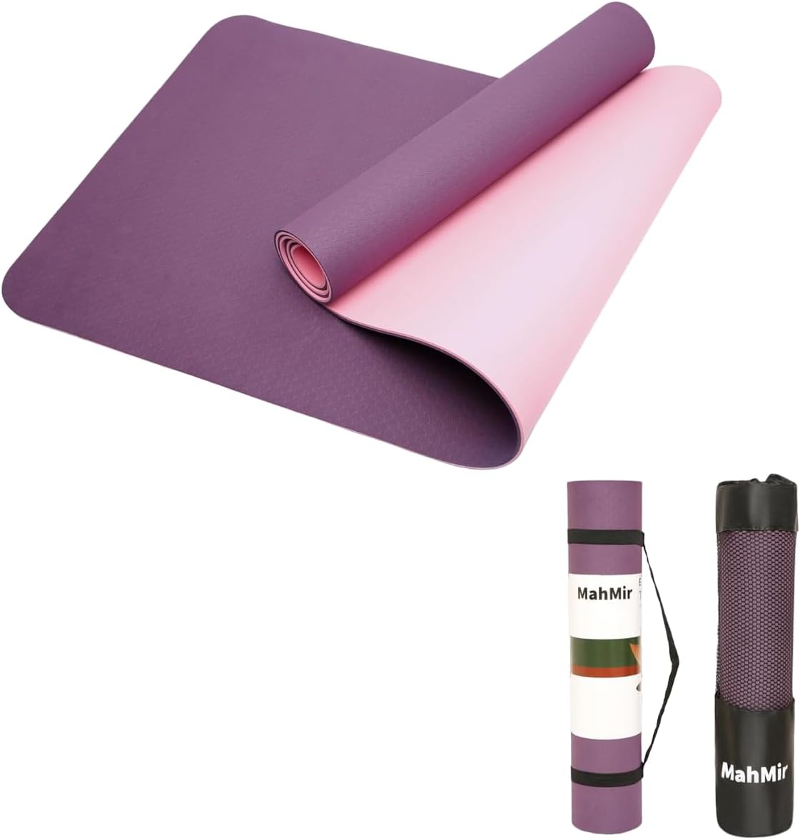 Yoga Mat Anti-Slip Exercise Mat with Carrying Bag Fitness Mat for Pilates 183CM*61CM*6MM Thickness for Woman Man Beginners