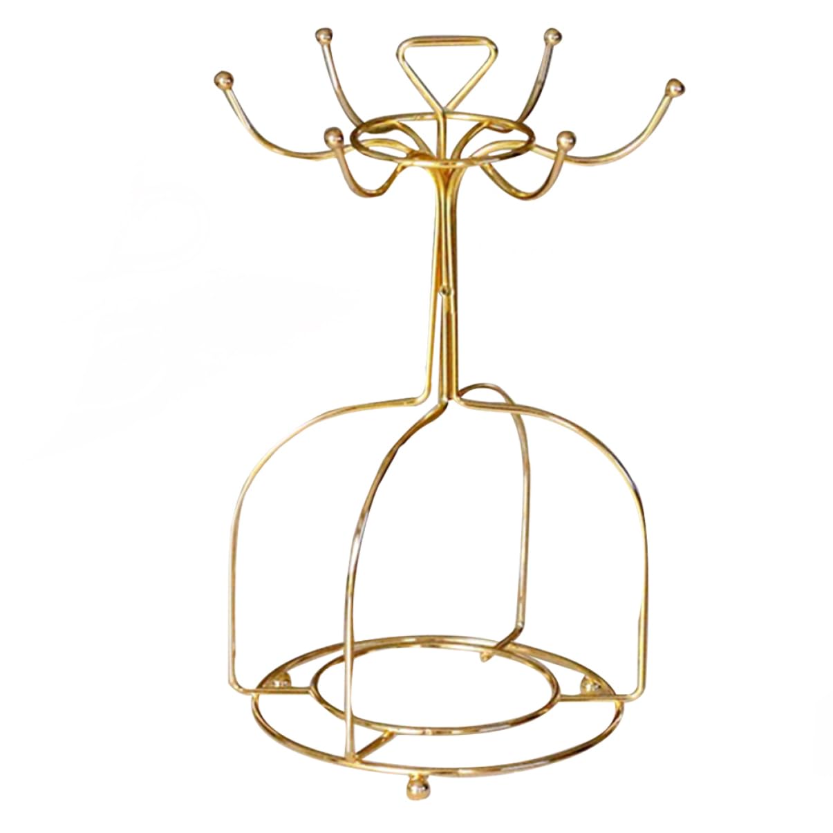 IWOWHERO 1Pc Vintage Metal Cup Holder Organizer Rack for Mugs Elegant Display Stand for Kitchen Counter Removable Design for Drying Storage for Home Decor and Earring Display