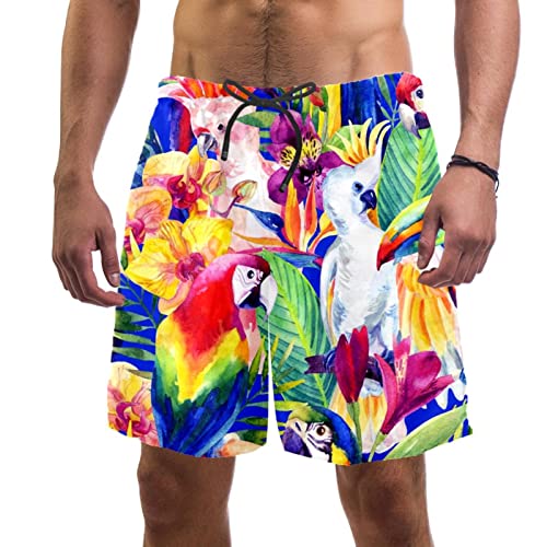 Maillots de bain pour hommes anti-humidité short de plage fleurs tropicales