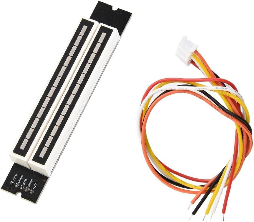 Stereo Audio Level Indicator VU Meter LED Light with Adjustable Speed and Multiple Display Modes for 12V 24V Systems Featuring Signal Isolation (A)