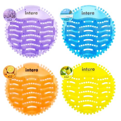 48 PACK Urinal Screen Deodorizer 3D Wave Anti-Splash Odor Protection Urinal Cakes for Men Toilets Long-Lasting Fresh Scents