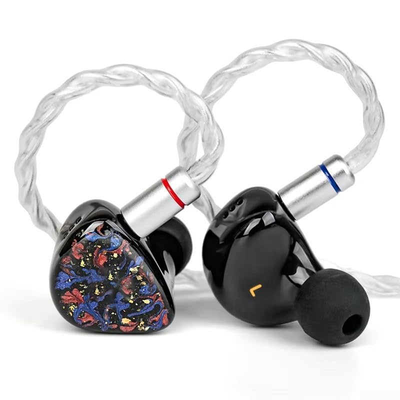 Auricolari HiFi IEM a triplo driver, 10 mm, dinamici BA piezoelettrici, in resina stampata in 3D, per audiofili 20 Hz-20 kHz, cuffie monitor da studio (colorati)