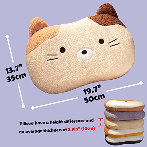 Cute Plush Cartoon Animal Shape Cervical Memory Foam Pillow For Neck, Shoulder And Back Pain Relief Sleeping Ergonomic Contour Pillow For Side Back And Stomach Sleepers - Cat #TOP1