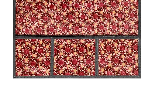 Image of The Furnishing Tree Fridge Top Cover Compatible for Samsung RR20C1823U8 /HL, 183 LTR WxL 65x111 in CM Frieze Pattern Maroon