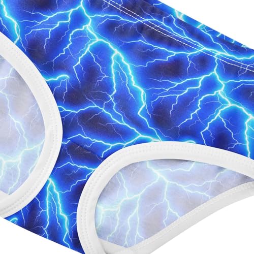 Joisal Cotton Toddler Girls Underwear Blue Lightning Panties for Girl Personalized Underpants Briefs 2t4