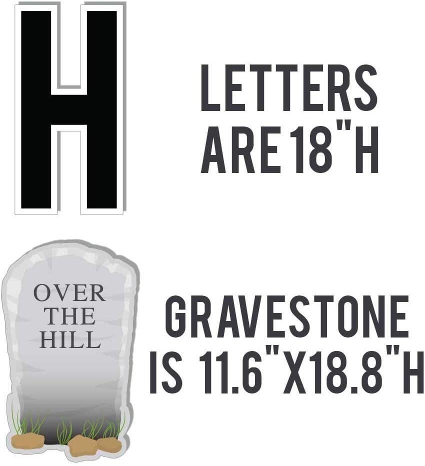 VictoryStore Yard Decorations: Custom Over The Hill Yard Letters With Gravestones Includes 46 stakes Plus Stakes for Custom Name