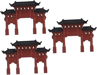 Traditional Ancient Archway Model 3 Piece PP Micro Landscape Ornament | 3 Piece Set, Brown Finish, Lifelike Details, Stable Material, for Water and Land Tanks