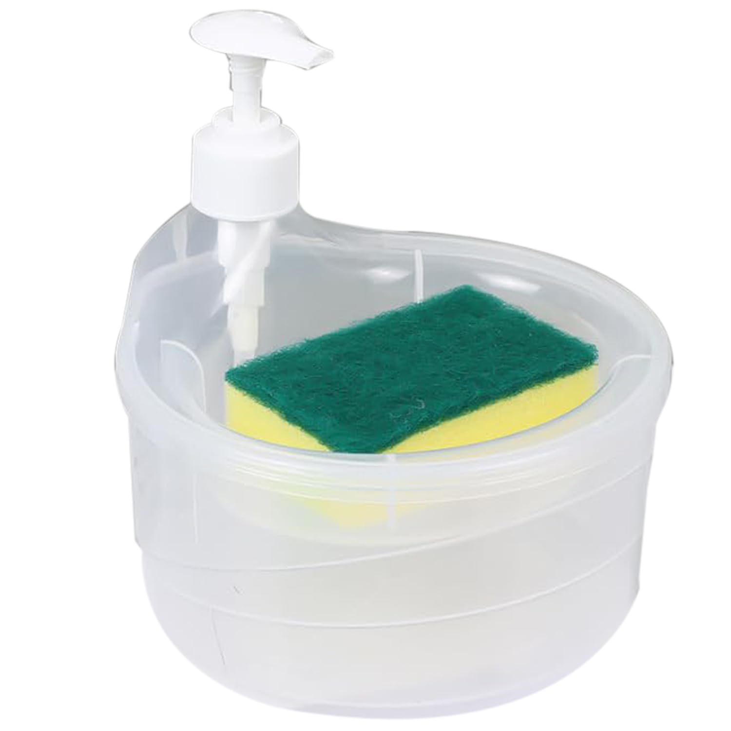 Entraxa Double Layer 2 in 1 Liquid soap Dispenser with Pump and Sponge | 15 x 16 x 17 CM | Multi-Color