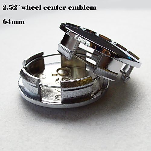 HANWAY 2.52“ Jeep Emblem for Jeep Grand Cherokee, Jeep Wrangler Rubicon,Liberty Silvery Black Logo Jeep Emblem 64mm Wheel Center Caps Hubcaps (Glossy Silvery)