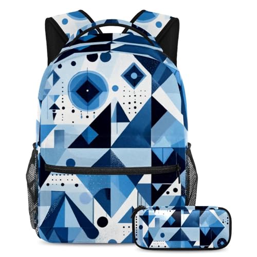 Sac de voyage tendance garçons et filles avec cartable scolaire bleu abstrait