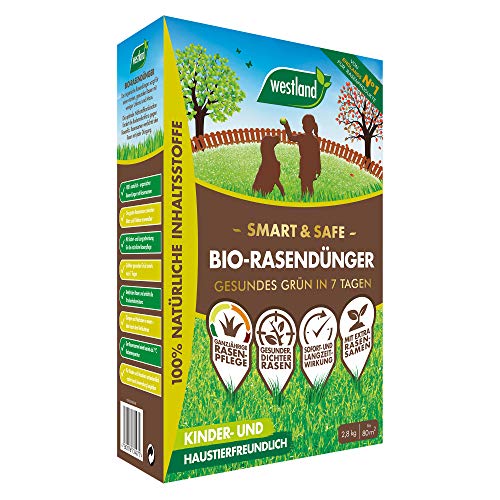 Westland Smart & Safe Bio-Rasendünger, 2,8 kg, 80 m² – Gartendünger für dichten Rasen, Rasen-Granulat unbedenklich für Kinder und Haustiere