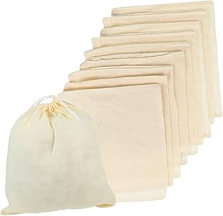 20個 巾着コットンバッグ ティーインフューザー コットントートバッグ ティーディスペンサー スープフィルターバッグ フラワーフィルターポーチ スパイスフィルターバッグ Beige DOITOOL